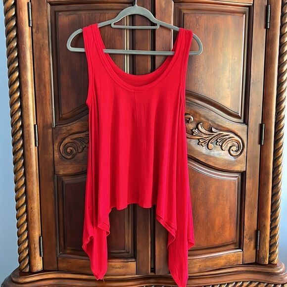 Red cotton tank- size S - Picture 2 of 4